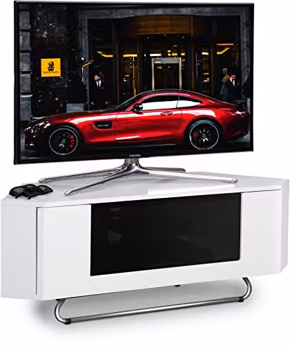 Centurion Supports Hampshire Gloss White and Black Contrast TV Cabinet for 26-50 inch Flat Screen TVs W/D/H: 111 x 40 x 41 cm – 1