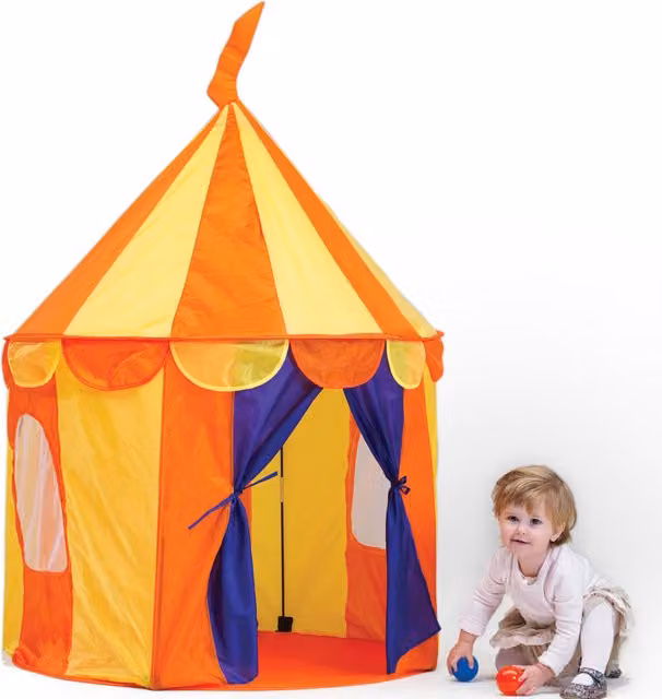 Paradiso Orange and Transparent Foldable Textile Play Tent