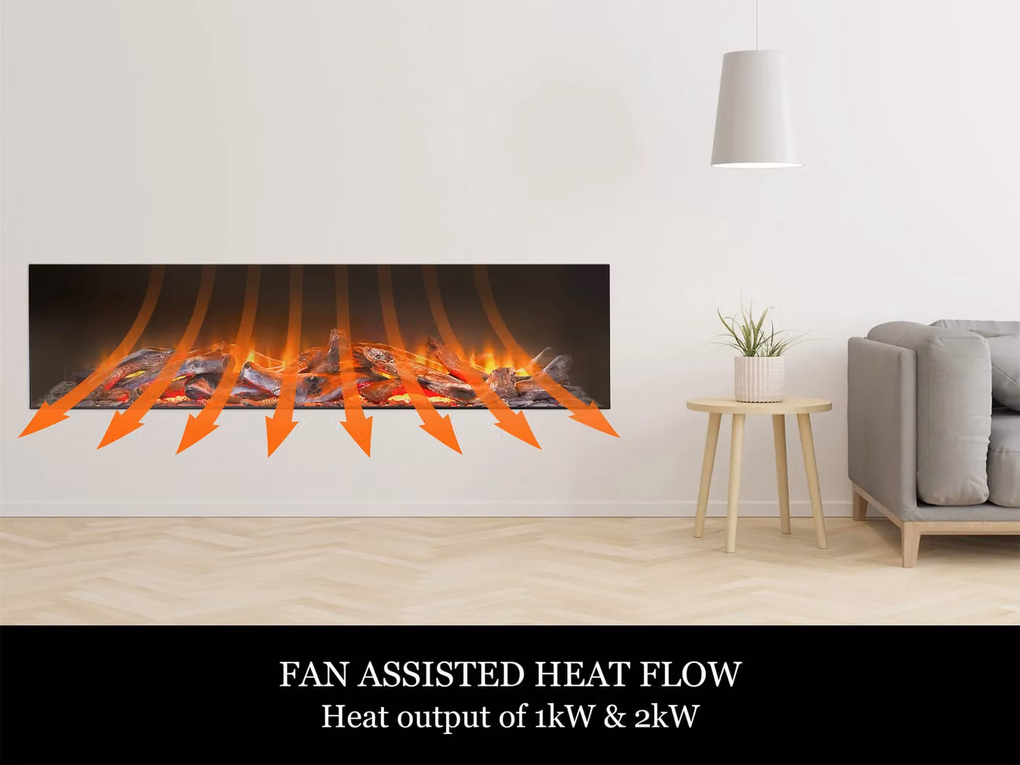 Acantha Ignis 1500 Fully Inset Media Wall Electric Fire, Black – 3