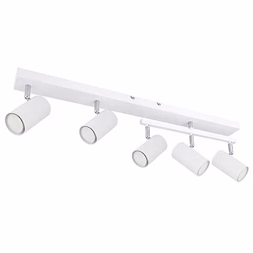 Netlighting Robby Ceiling Spotlight Bar in White with 5x GU10 Sockets, W/D/H: 70 x 35 x 17 cm
