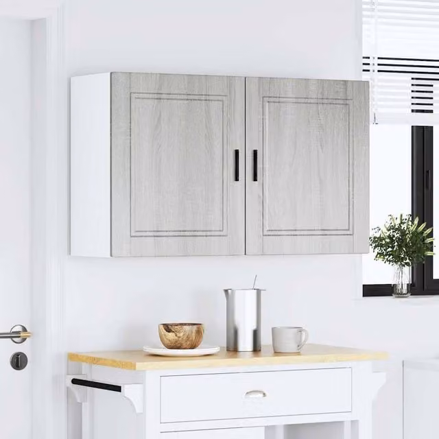 Berkfield Home Porto Kitchen Wall Cabinets, 2 Piece Set, Grey Sonoma Engineered Wood