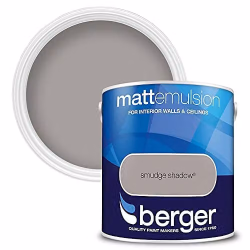 Berger Matt Emulsion Smudge Shadow Grey, 2.5 l