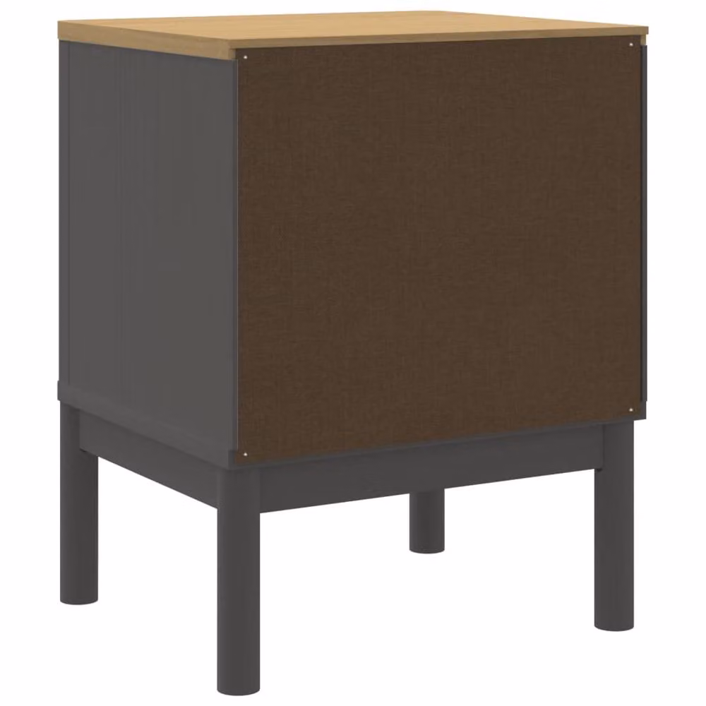 Berkfield Home Beautiful Floro Bedside Cabinet, Grey Solid Wood Pine, W: 45 cm, D: 39 cm, H: 57 cm – 5