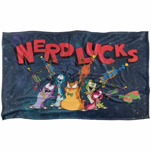 LOGOVISION Space Jam Nerdlucks Silky Touch Super Soft Fleece Throw Blanket, Multicolour, W: 91 cm, D: 147 cm – 1