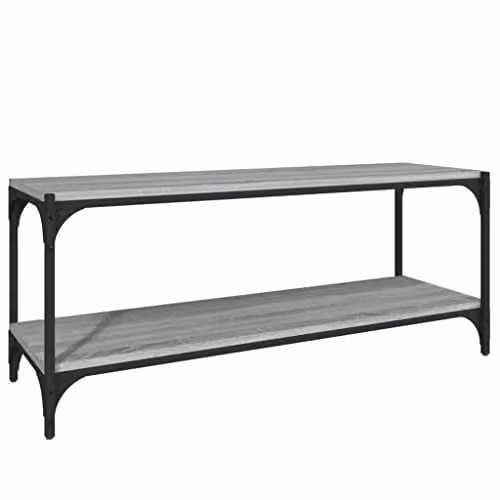 vidaXL Industrial TV Cabinet in Grey Sonoma, W/D/H: 100 x 33 x 41 cm, Made of Engineered Wood and Metal – 1