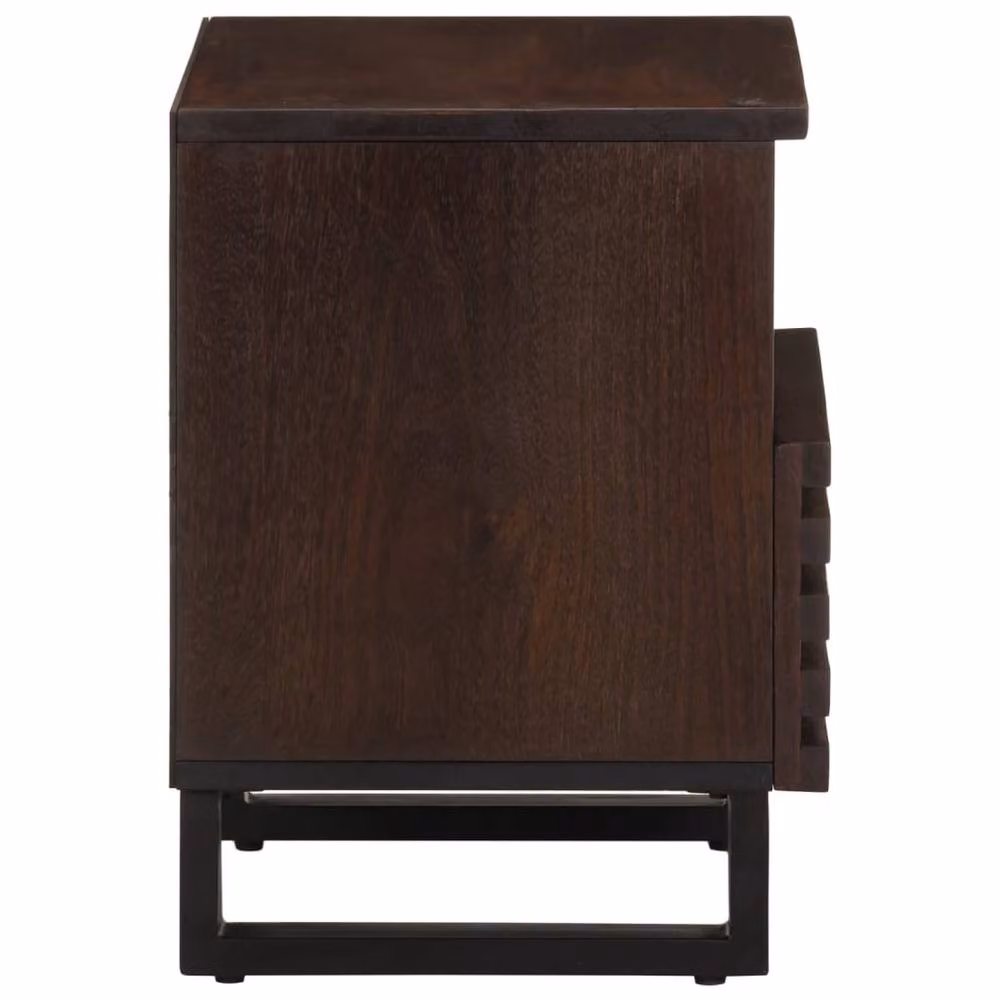 Berkfield Home Beautiful Bedside Cabinets, Set of 2, Brown Solid Mango Wood, W/D/H: 40 x 33 x 46 cm – 4