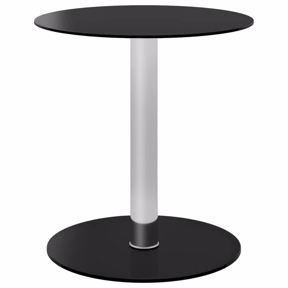 Berkfield Home Modern Round Black Coffee Table with Glossy Tempered Glass, W/D/H: 40 x 40 x 40 cm – 2