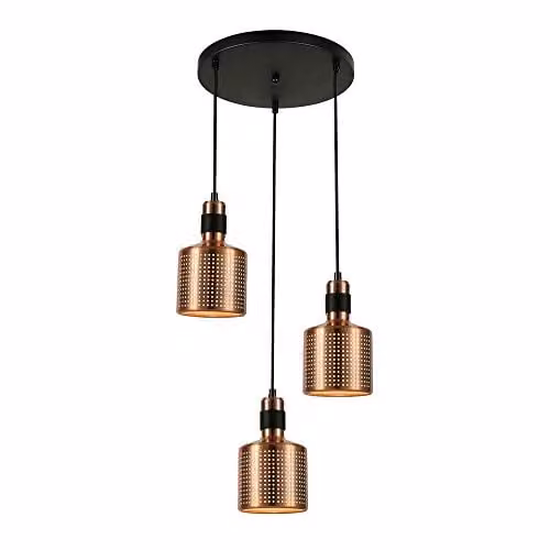 Italux Restenza Modern Copper 3-Light Suspended Pendant Light with E27 Bulbs