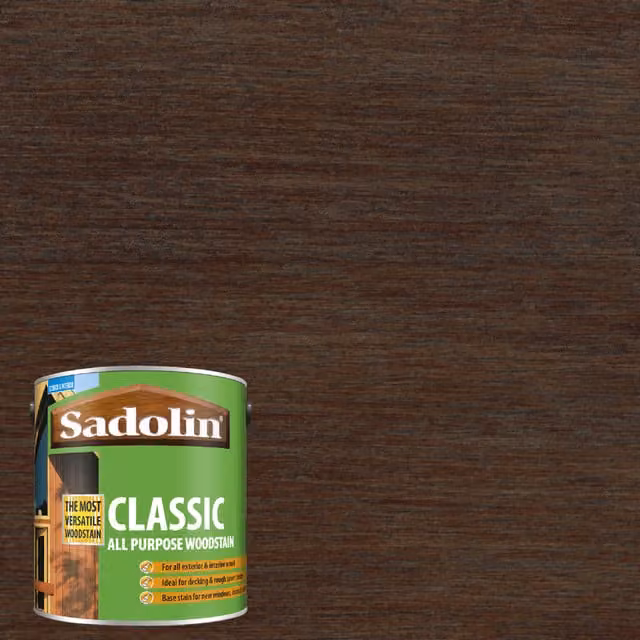 Sadolin Classic All Purpose Solvent Based Woodstain in Sheesham Brown, Matt, 1 l