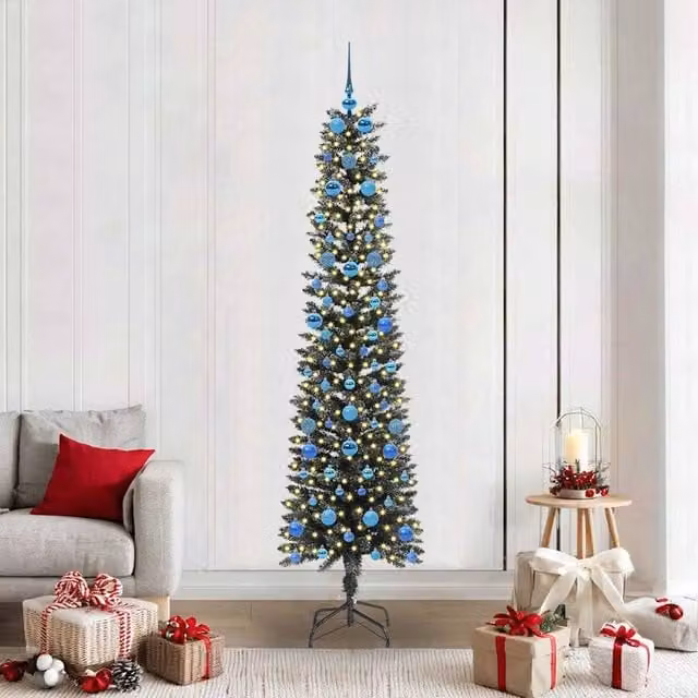 Berkfield Home Artificial Green Christmas Tree with 300 LEDs, W/D/H: 58 x 58 x 210 cm