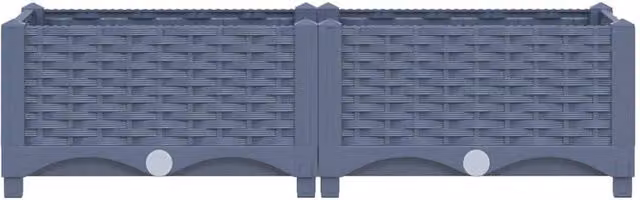 Berkfield Home Raised Bed in Grey Plastic, W/D/H: 80 x 40 x 23 cm