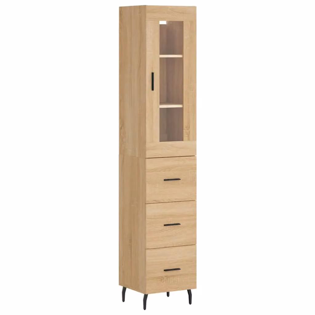 Berkfield Home Sonoma Oak Highboard in Brown, W/D/H: 34.5 x 34 x 180 cm – 2
