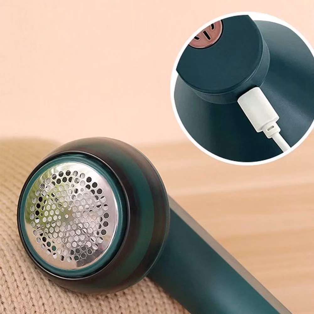 NESTLUNE Rechargeable USB Electric Fabric Shaver and Portable Clothes Lint Remover in Green – 5