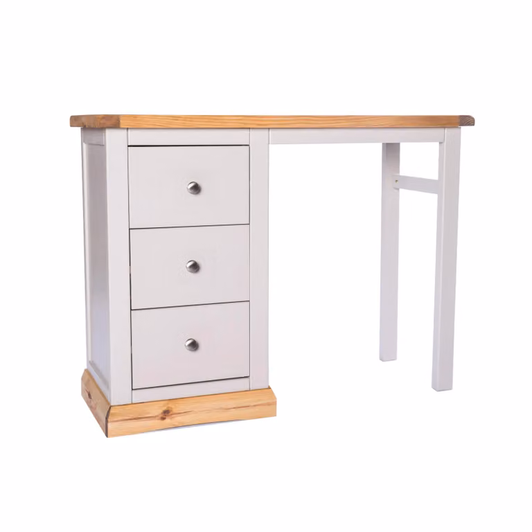 Cabinet Bits Bomporto 3 Drawer Dressing Table Set in Grey Waxed Pine