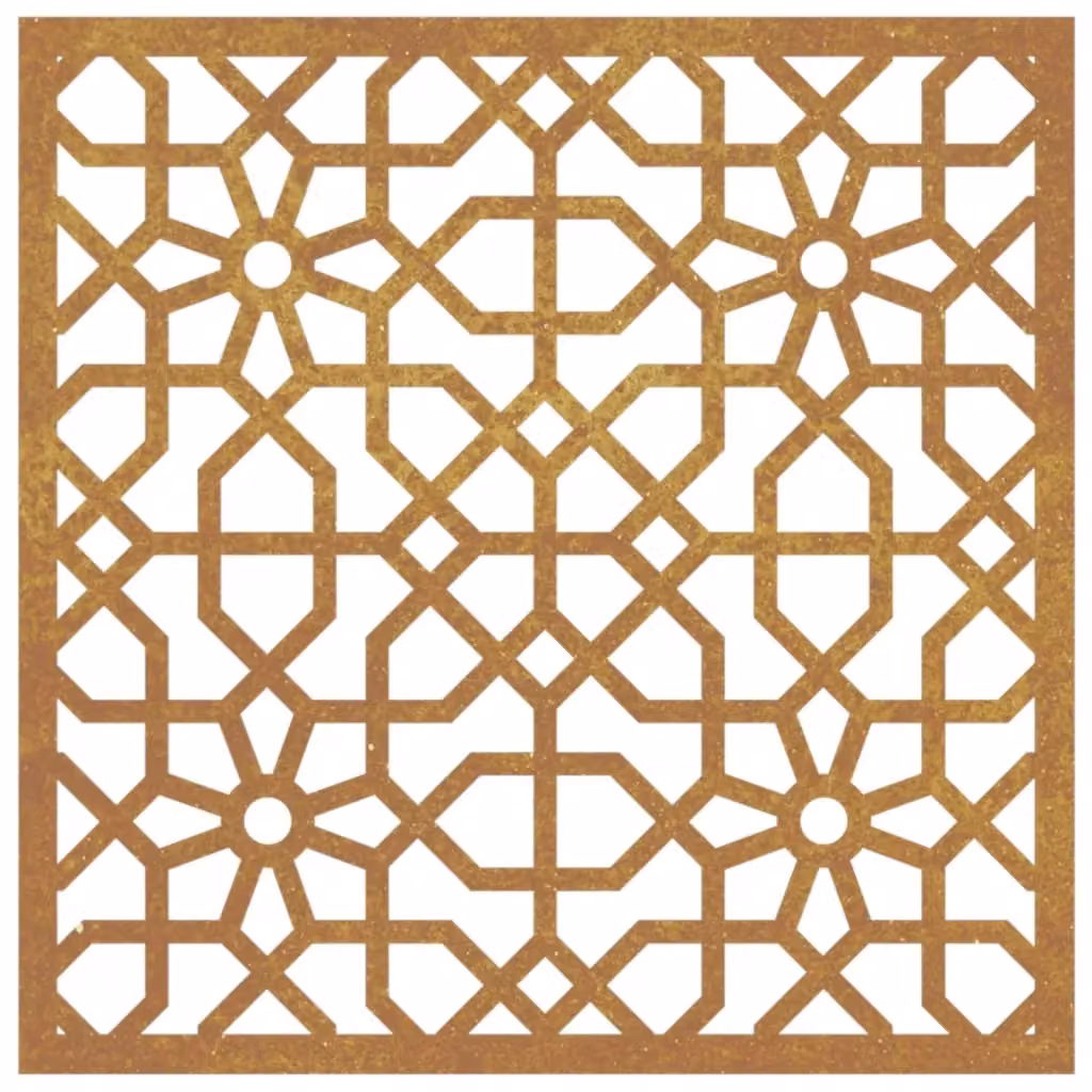Berkfield Home Garden Moorish Geometric Wall Decoration, Brown Corten Steel, W: 55 cm, H: 55 cm – 3