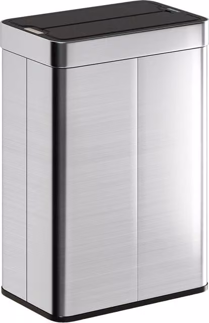 HOMCOM 55L Sensor Bin, Large Automatic Touchless Stainless Steel Rubbish Bin with Soft-Close Lid, Silver Tone