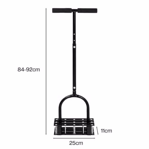 Lambu Manual Lawn Aerator with 15 Steel Spikes and Adjustable Handle in Black – 7
