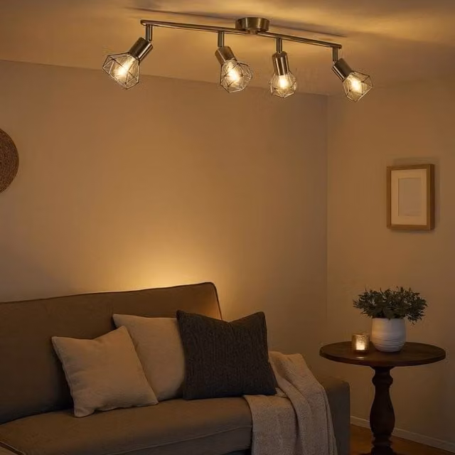 Pagazzi Arrigo 4 Light Split Bar Ceiling Light in Silver