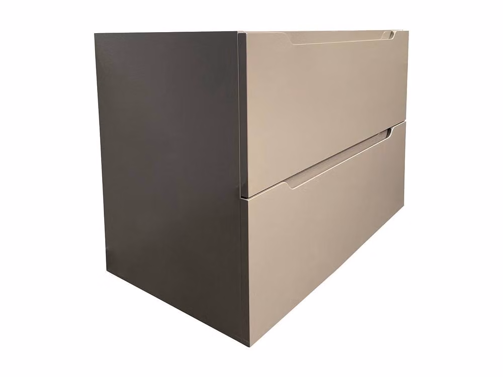 Vente-unique STEFANIE Wall-Hung Modern Bathroom Vanity Unit in Beige Glossy Finish, W: 80 cm – 3