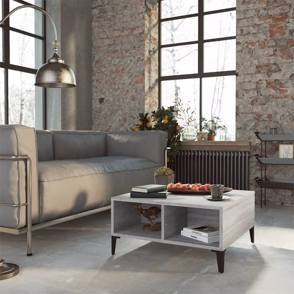 Berkfield Home Modern Square Coffee Table in Grey Sonoma, W/D/H: 60 x 60 x 30 cm – 2