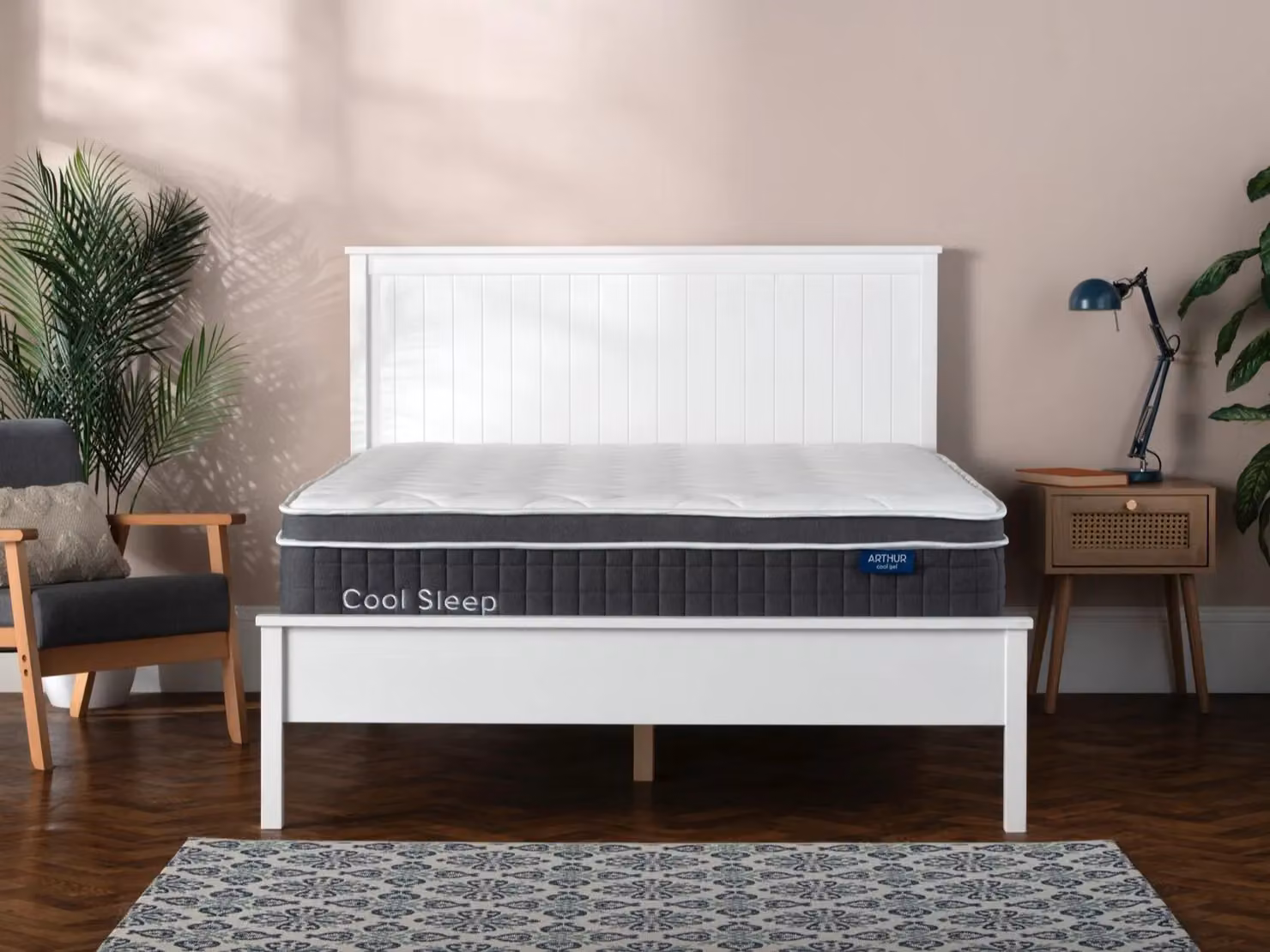 Arthur Sleep Cool Gel Foam Pocket Spring Medium Hybrid Mattress in White, W/D/H: 140 x 200 cm – 6