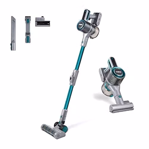 Tower T513011PETS VL80 Cordless 3-in-1 Pole Vacuum Cleaner with HEPA Filter and Anti-Tangle Roller, Petrol