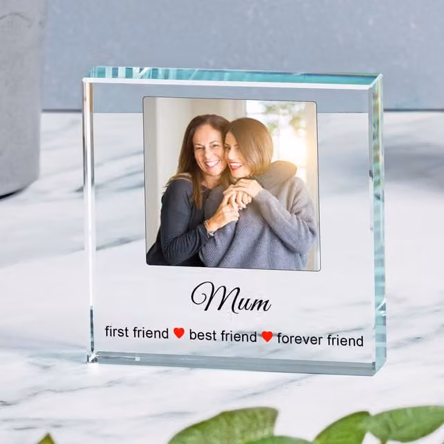 Uniqueful Personalised First Friend Best Friend Glass Token for Mum in Transparent and Beige