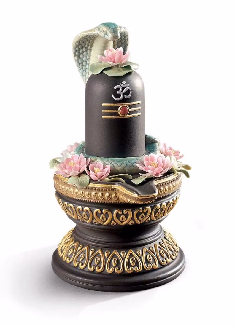 Lladró Lingam Porcelain Figurine in Gold and Black