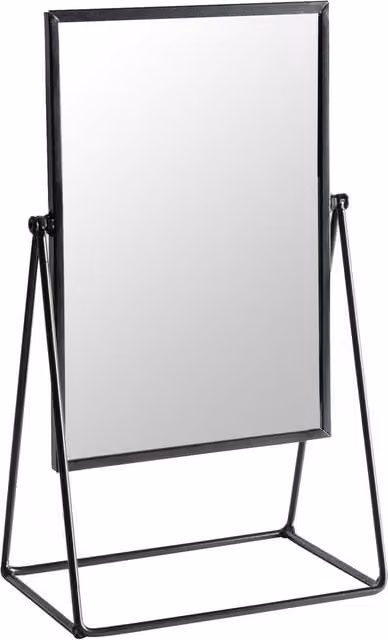 Harbour Housewares Modern Rectangular Tabletop Makeup Mirror in Black, W: 39 cm, H: 22 cm