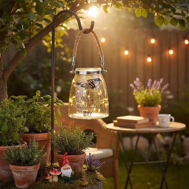 Orsina Elegant Beautiful Day Glass Lantern in Transparent and Black, H 15.0 cm x W 13.0 cm x D 13.0 cm – 1