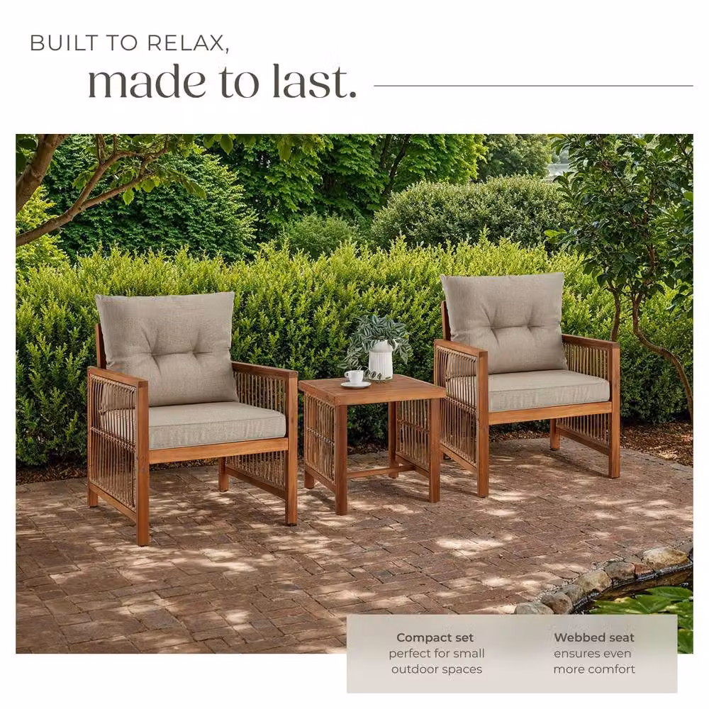 tectake Eivissa Garden Furniture Set in Brown Polyrattan with Upholstered Cushions – 4