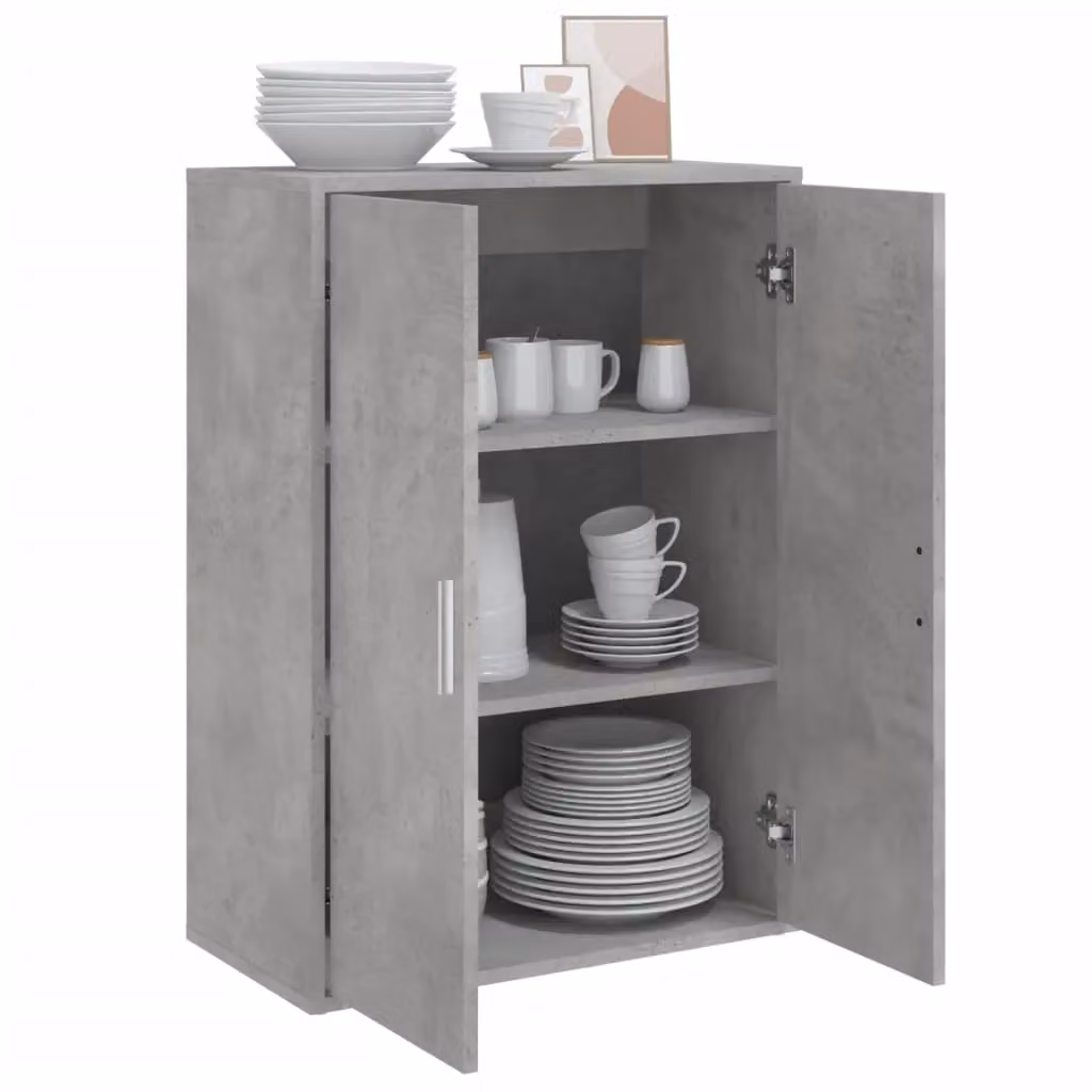 Berkfield Home Modern Sideboard in Concrete Grey, W/D/H: 60 x 31 x 84 cm – 2