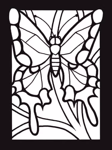 Dover Little Butterflies Stained Glass Colouring Book – 6