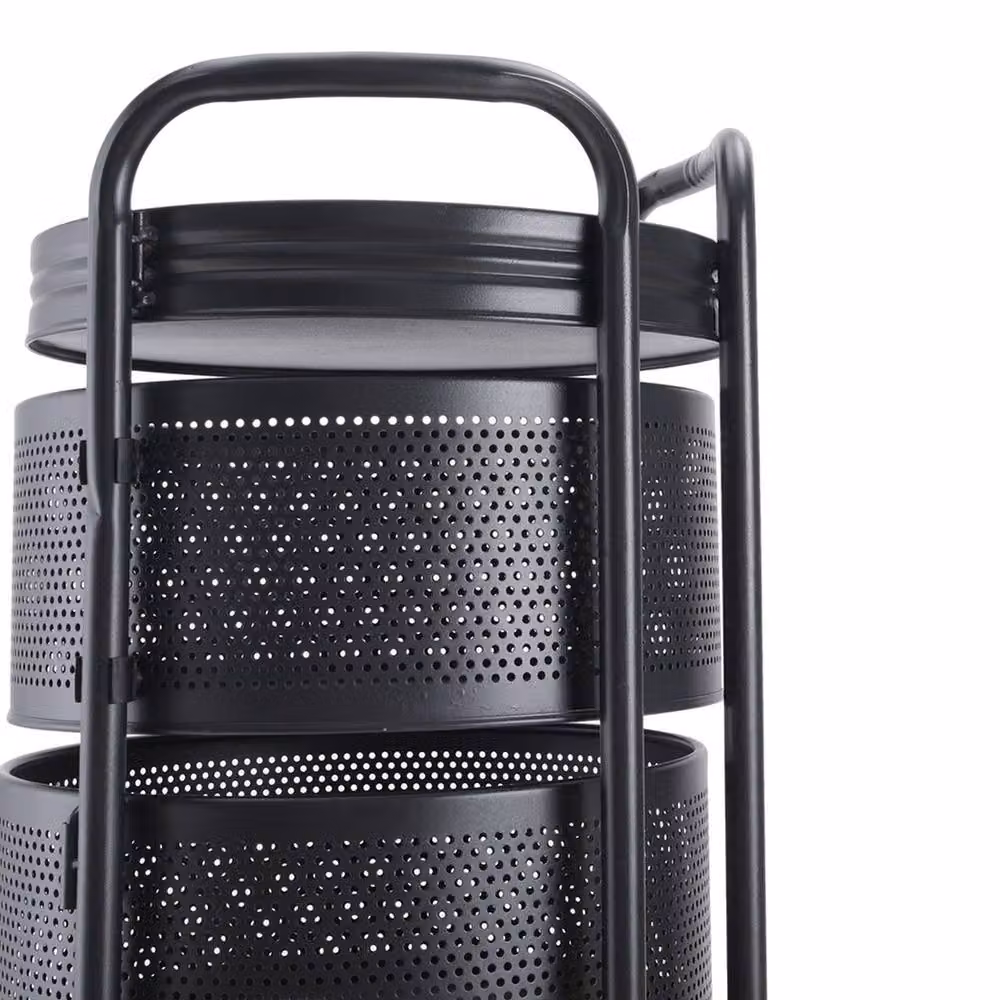 Garden Sanctuary 5-Tier Rotating Kitchen Storage Rack in Matt Black Metal – 4