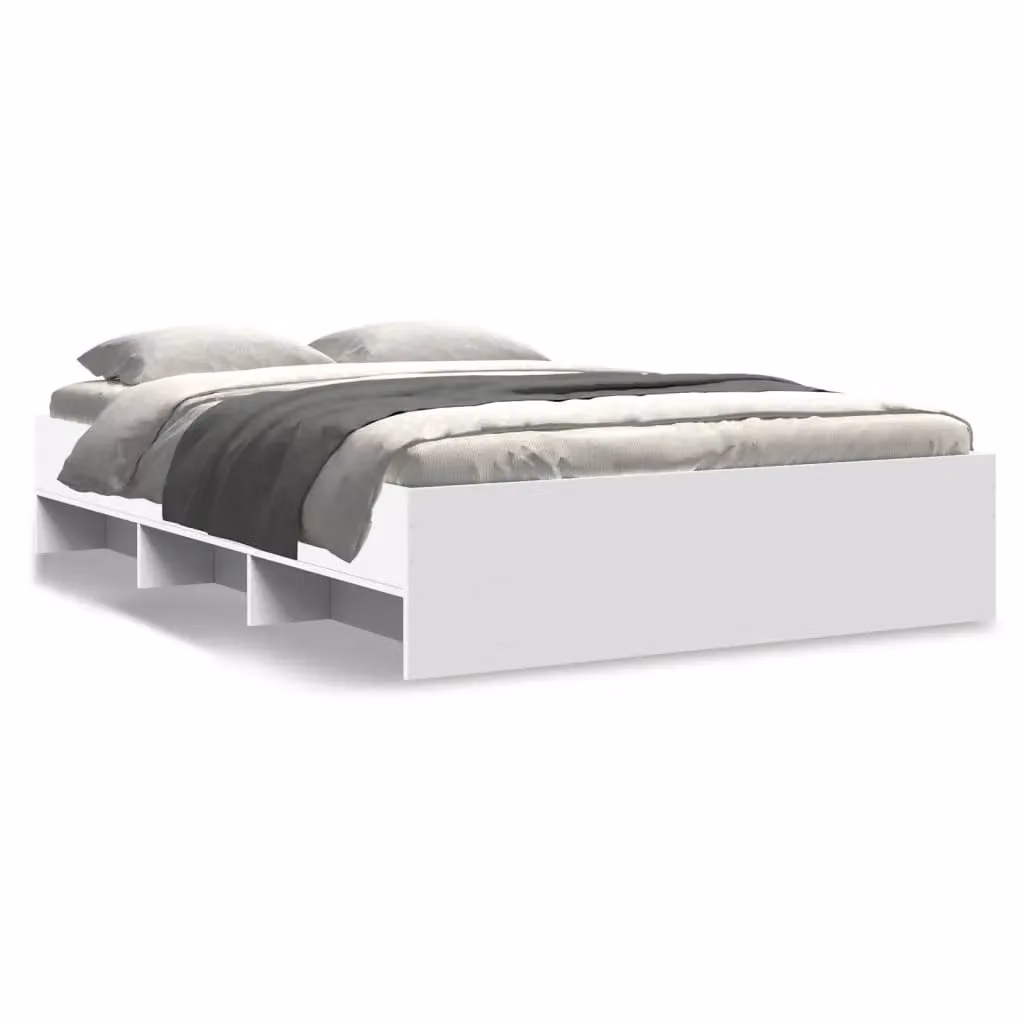 Berkfield Home Small Double Bed Frame in White, Engineered Wood, W/D/H: 120 x 200 cm – 2