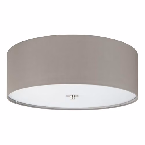 Eglo Pasteri 3-Light Fabric Ceiling Flush Light in Taupe, Beige and Brown, Diameter: 47.5 cm – 1