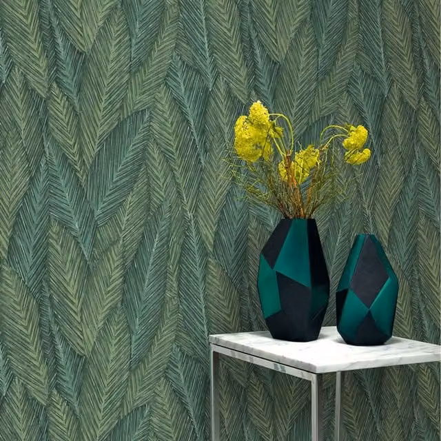 Erismann Martinique Palm Leaves Foliage Forest Botanical Wallpaper, Green, W: 53 cm, H: 64 cm