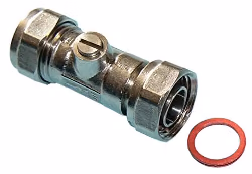 Primaflow 15mm Straight Chrome Service Valve in Silver