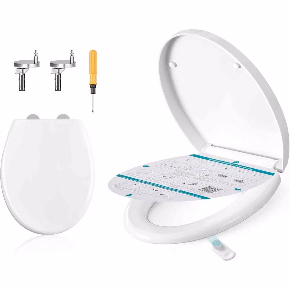 The Bazaarist White Oval Soft Close and Quick Release Toilet Seat – 2