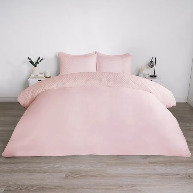 OHS Pink Graphic Duvet Cover and Pillowcase Set, 200 x 200 cm