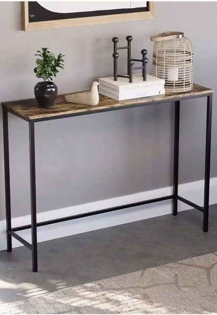 Vida Designs Brooklyn Industrial Console Table in Dark Brown – 1