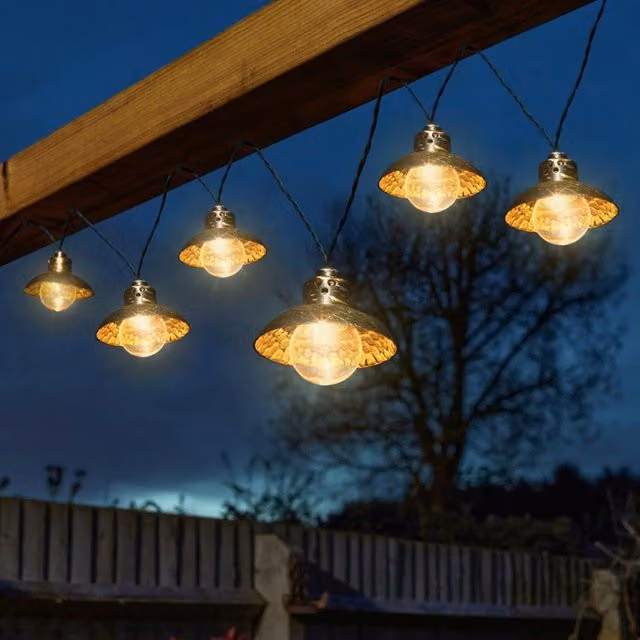 Marco Paul Gold Solar String Lantern Lights with Dusk Sensor
