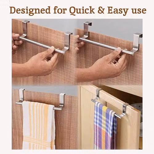 Orsina Stainless Steel Over Door Hanging Rail in Silver – 4