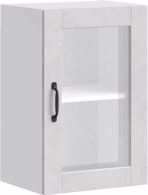 Berkfield Home Porto Wall Mounted Kitchen Cabinet with Glass Doors in Concrete Grey