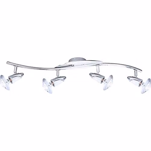 Globo Lighting Lord Ceiling Spotlight Bar in Grey with 4x E14 Adjustable Metal Lamps – 1