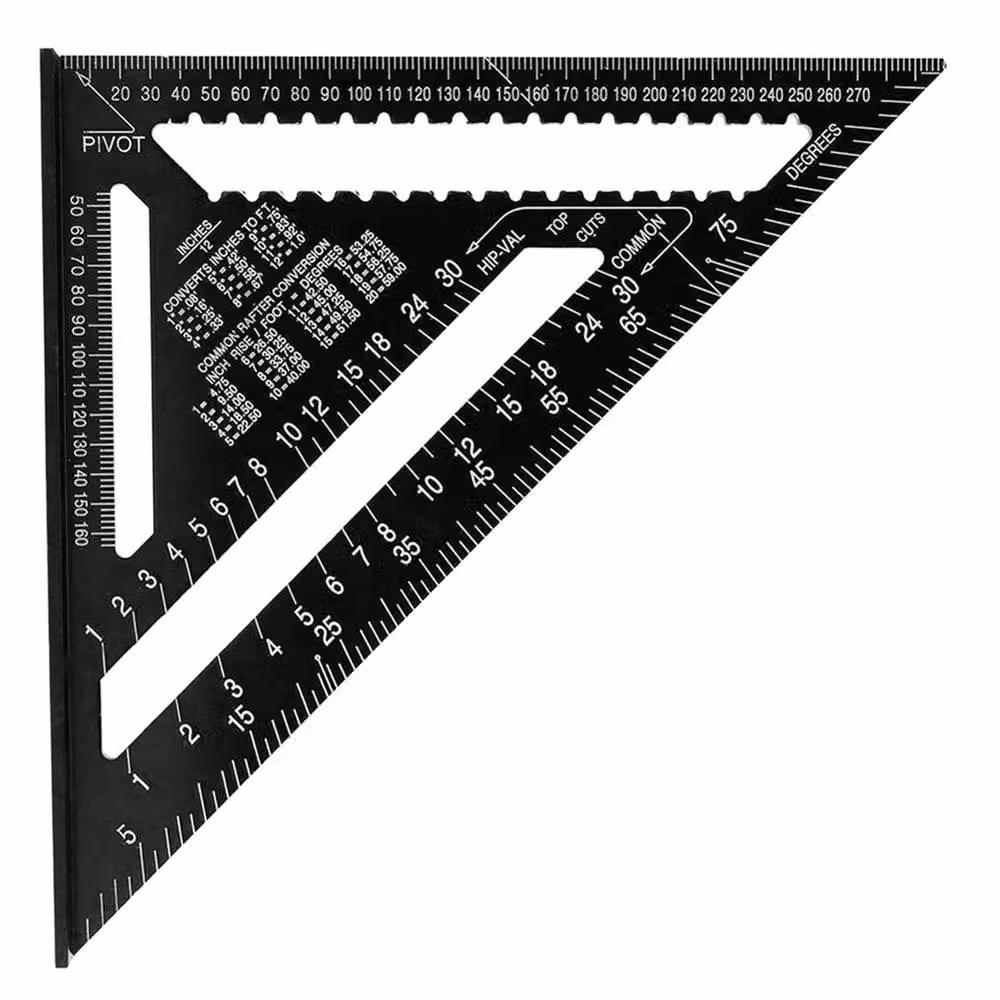 Nordara 12 inch Aluminium Roofing Speed Square in Black – 2