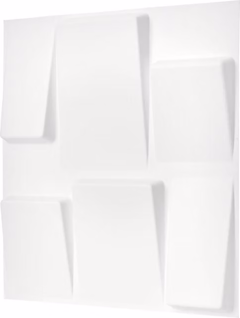 NOVECRAFTO Geometric Square 3D Wall Panels in Matt White with Adhesive Included