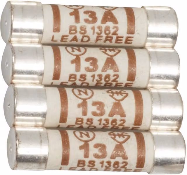 Deta Vimark 13a Fuse Pack of 4, White and Multicolour, UK Standard