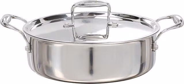 Buckingham Elite Tri 18/8 Stainless Steel Sauteuse Pan, 2.9 l, Silver