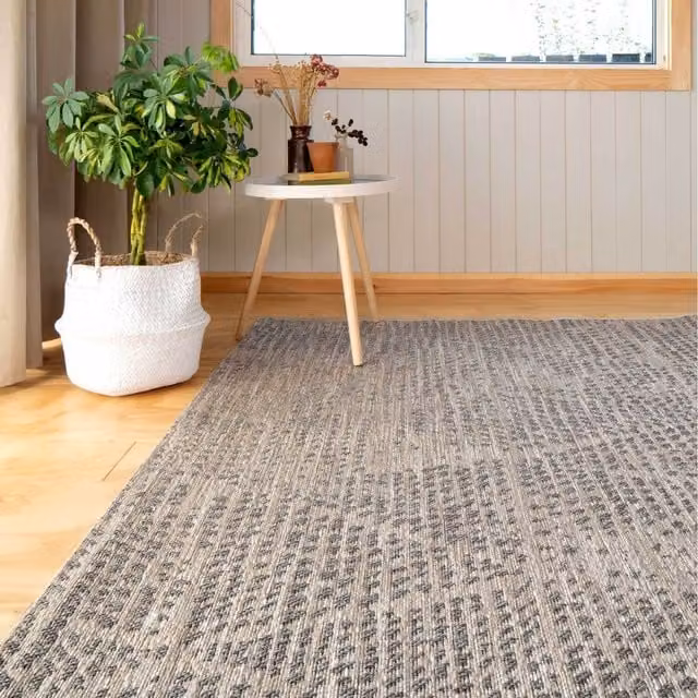The Rug House Moroccan Diamond Pattern Outdoor Rug in Grey, W: 110 cm, D: 60 cm